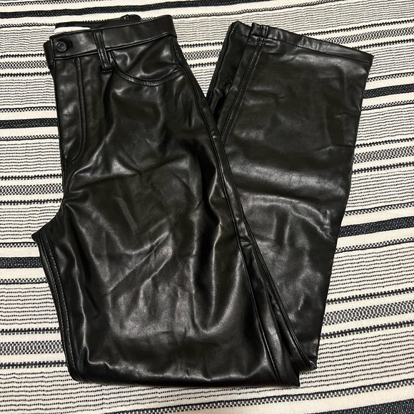 Abercrombie & Fitch 90s Straight Ultra High Rise Leather Pants - Picture 7 of 7